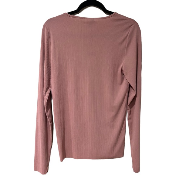 Rag & Bone Zoe Deep V Long-Sleeve Top in Mauvdout (XL) - Picture 4 of 10